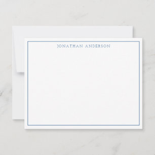Carte De Correspondance Marine Bleu tendance moderne chic élégant mince fr