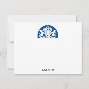 Carte De Correspondance Marine Lions Bar Mitzvah Merci