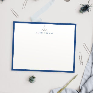 Carte De Correspondance marine minimaliste nautique personnalisable Papete