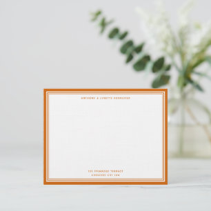 Carte De Correspondance Marmalade Orange Border Couple
