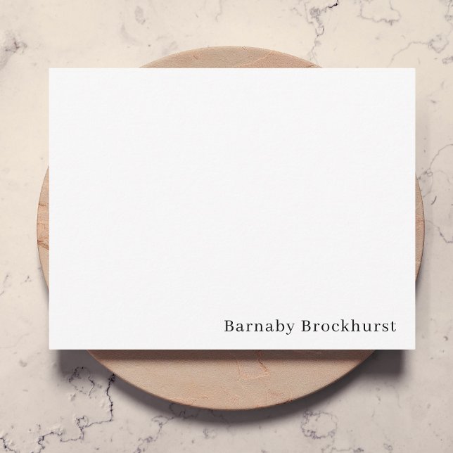 Carte De Correspondance Masculine classique simple et simple (Minimal landscape note card by Guava – sleek, simple, and customizable)
