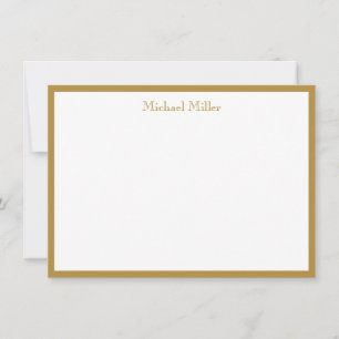 Carte De Correspondance Masculine simple cadre, Or