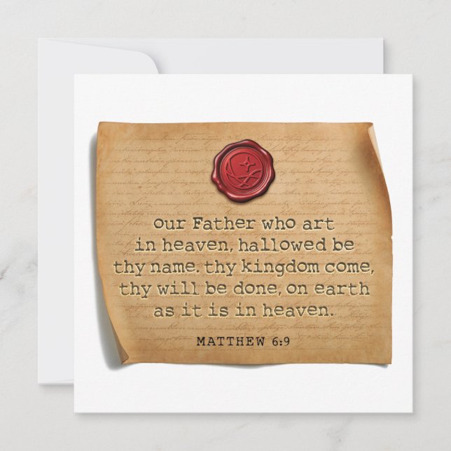 Carte De Correspondance MATTHEW 6:9 - Personalized Notecard (Devant)