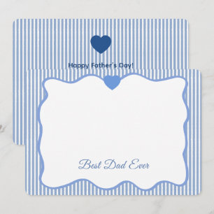 Carte De Correspondance Meilleur Papa Ever Cadre Bleu Ondulé Personnalisé