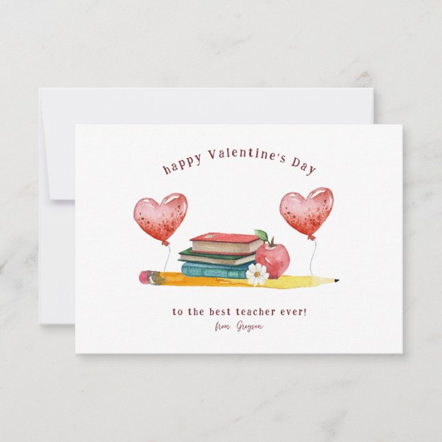 Carte De Correspondance Meilleur Professeur Ever | Saint-Valentin de la cl (Devant)