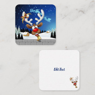 Carte De Correspondance Mème de Noël drôle de renne qui regarde par-dessus