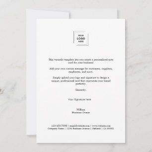 Carte De Correspondance Mémo d'entreprise Logo de signature minimaliste