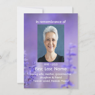 Carte De Correspondance Mémorial de prière de photo Lavande Jardin des col