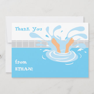 Carte De Correspondance Merci à la fête de la piscine