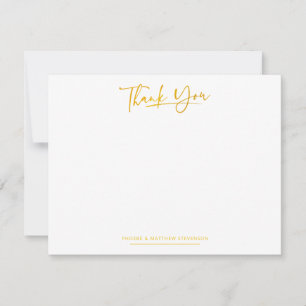 Carte De Correspondance Merci à main minimaliste Faux Gold