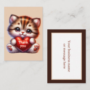 Carte De Correspondance Merci adorable chat ajouter un message