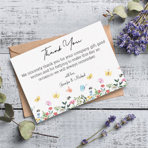 Carte De Correspondance merci aquarelle été mariage botanique