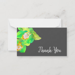 Carte De Correspondance Merci aquarelle fleurie orchidée art
