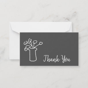 Carte De Correspondance Merci art moderne gris et blanc