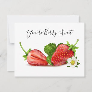 Carte De Correspondance Merci aux fraises