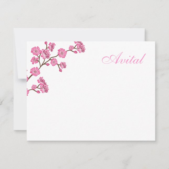 Carte De Correspondance Merci Bat mitzvah Avital Rose Blossoms (Devant)