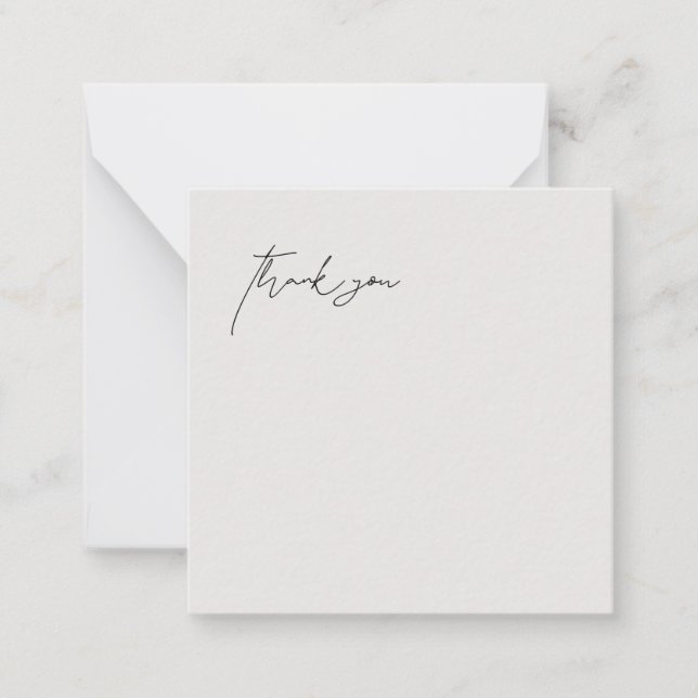 Carte De Correspondance Merci blanc Mariage beige contemporain (Devant)