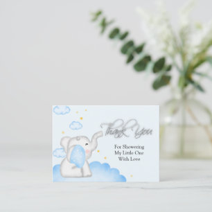 Carte De Correspondance Merci bleu Eléphant mignon