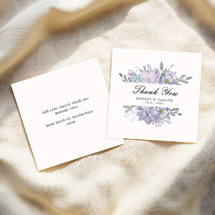 Carte De Correspondance Merci budgétaire Mariage de script Floral Aquarell