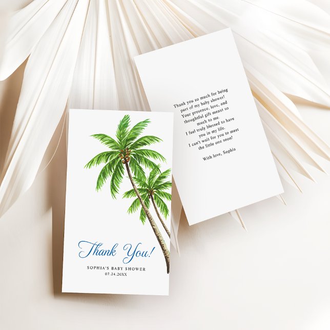 Carte De Correspondance Merci budgétaire Tropical Palm Tree (Créateur téléchargé)