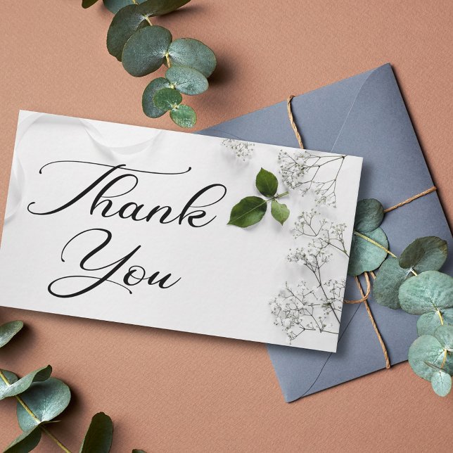 Carte De Correspondance merci, calligraphie moderne de mariage (Créateur téléchargé)