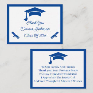 Carte De Correspondance Merci Customisé bleu et blanc