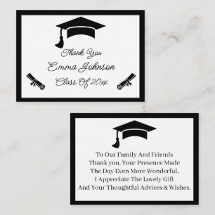 Carte De Correspondance Merci Customisé noir et blanc