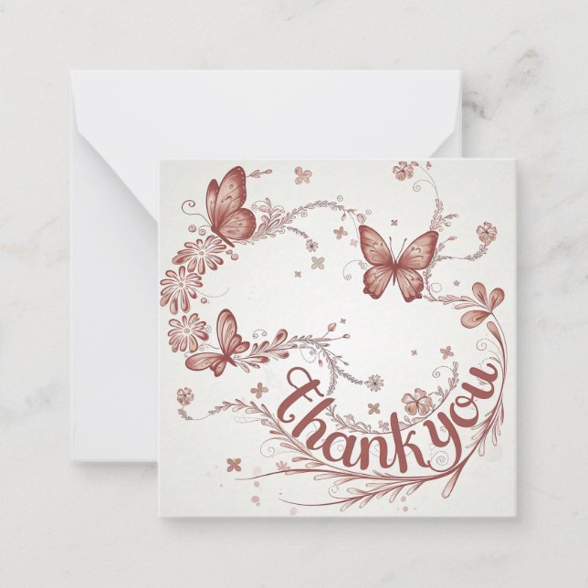Carte De Correspondance Merci d'art papillon (Devant)