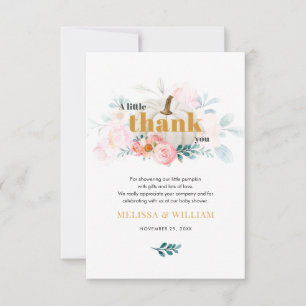 Carte De Correspondance Merci de Baby shower d'automne floral