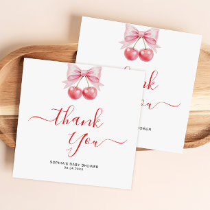 Carte De Correspondance Merci de Baby shower de cerise douce budget
