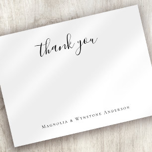 Carte De Correspondance Merci de calligraphie minimaliste