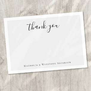 Carte De Correspondance Merci de calligraphie minimaliste