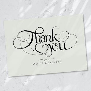 Carte De Correspondance Merci de calligraphie minimaliste