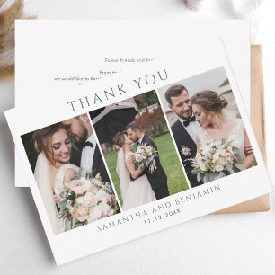 Carte De Correspondance Merci de Collage photo Mariage budgétaire