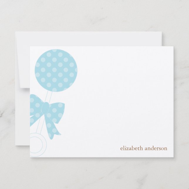 Carte De Correspondance Merci de douche à hochet bébé (Devant)