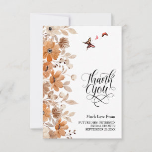 Carte De Correspondance Merci de Fête des mariées florale Boho rustique