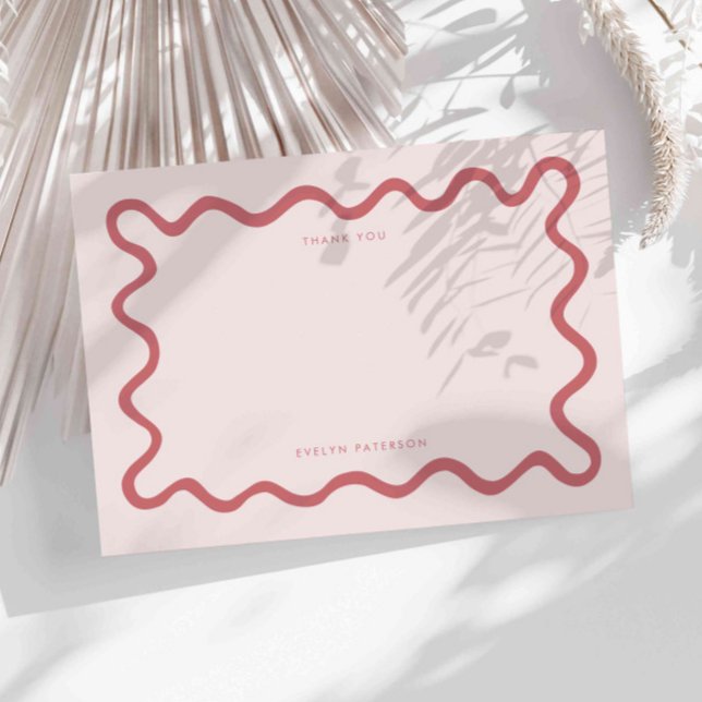 Carte De Correspondance Merci De Ligne Vide, Rosée Et Vide (Créateur téléchargé)