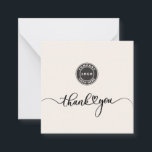 Carte De Correspondance Merci de logo commercial à script curieux simple<br><div class="desc">Ajoutez le logo de votre entreprise et les actifs de votre marque, ainsi que votre adresse de site Web et un message personnalisé en cliquant sur le bouton "Personnaliser" ci-dessus. Disponible en d'autres couleurs et tailles. Pas de quantité minimale de commande et pas de frais de configuration. Commandez autant ou...</div>