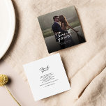 Carte De Correspondance Merci de Mariage à lettres-mains<br><div class="desc">Une façon géniale et réfléchie de remercier vos amis,  votre famille et vos collègues qui vous ont honoré leur présence lors de votre mariage avec cette photo moderne,  cartes de remerciement avec script écrit "merci" et un coeur d'amour.</div>