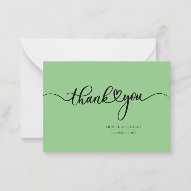 Carte De Correspondance Merci de script simple à main (Devant)