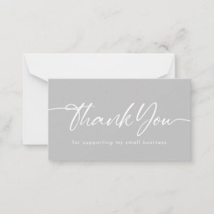 Carte De Correspondance Merci de soutenir ma petite entreprise grise
