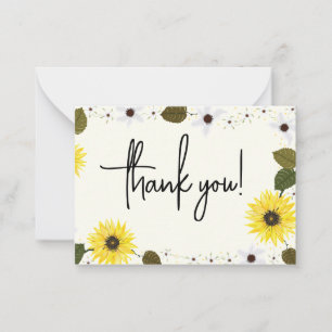 Carte De Correspondance Merci des tournesols