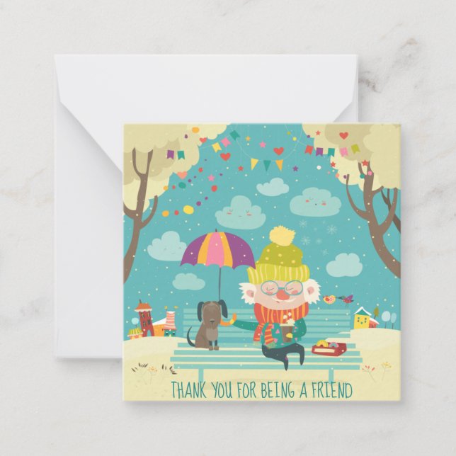 Carte De Correspondance Merci d'être un ami (Devant)