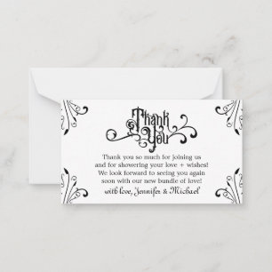 Carte De Correspondance Merci d'ornements Vintages rétro