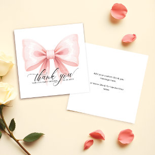 Carte De Correspondance Merci du budget moderne de la bow rose vif