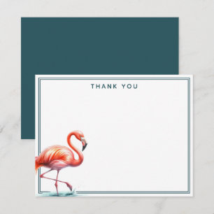 Carte De Correspondance Merci Flamant rose aquarelle