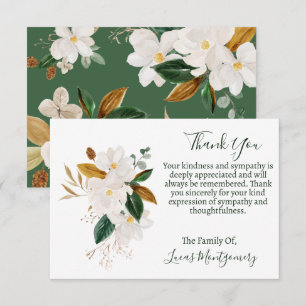 Carte De Correspondance Merci funéraire de Magnolia, Sympathie