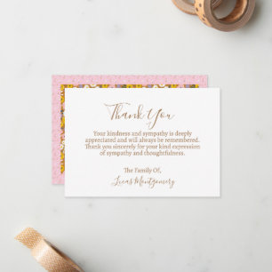Carte De Correspondance Merci funéraire Fleur Rétro, Sympathie