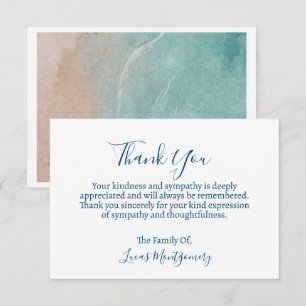 Carte De Correspondance Merci funéraire Ocean Beach, Sympathie