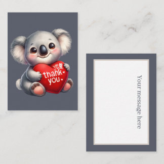 Carte De Correspondance Merci gentil d'ajouter le message Koala bear